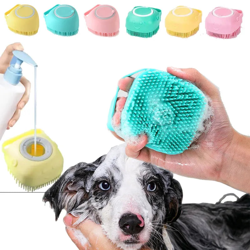 Luva Massageadora de Silicone Macio para Banho de Cães e Gatos, Escova de Segurança, Acessórios para Pets, Ferramentas para Cães e Gatos, Produtos para Mascotes