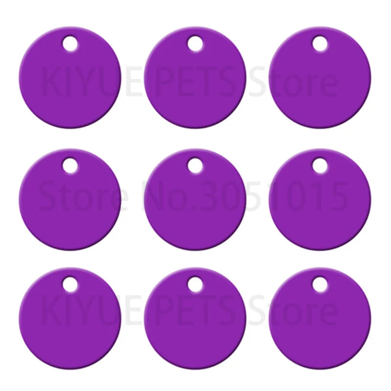 Wholesale 100pcs Round Aluminium Dog ID Tag Custom Cat Dogs Name Pet ID Tags Plate Tags Round For Pets Dog Necklace Pendant