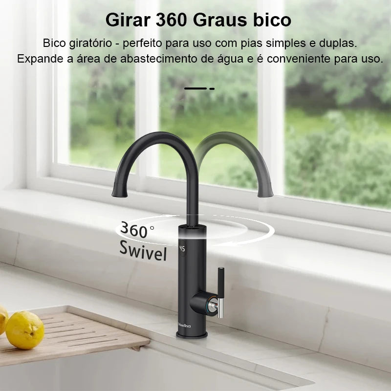 Aquecedor Elétrico de Água Briwellna 220V Aquecedor de Fluxo Torneira de Cozinha 2 em 1 Torneira Aquecimento de Água Sem Tanque Misturador Elétrico Geyser
