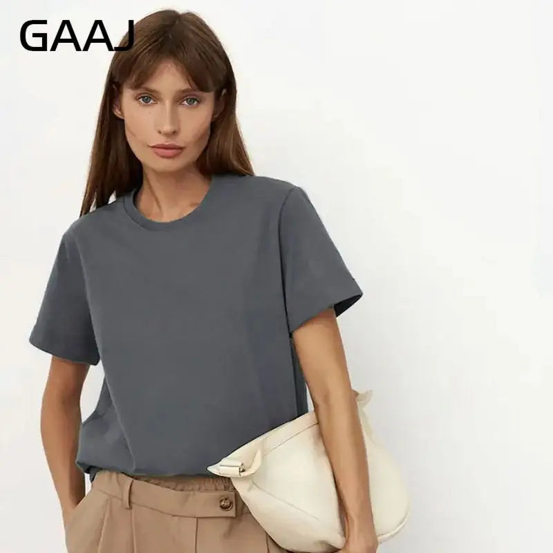 Camiseta Feminina 3XG 4XG 100 Algodão Oversized Casual Lisa Manga Curta Verão Top Básico de Rua Roupa de Qualidade - Rosa 4XG