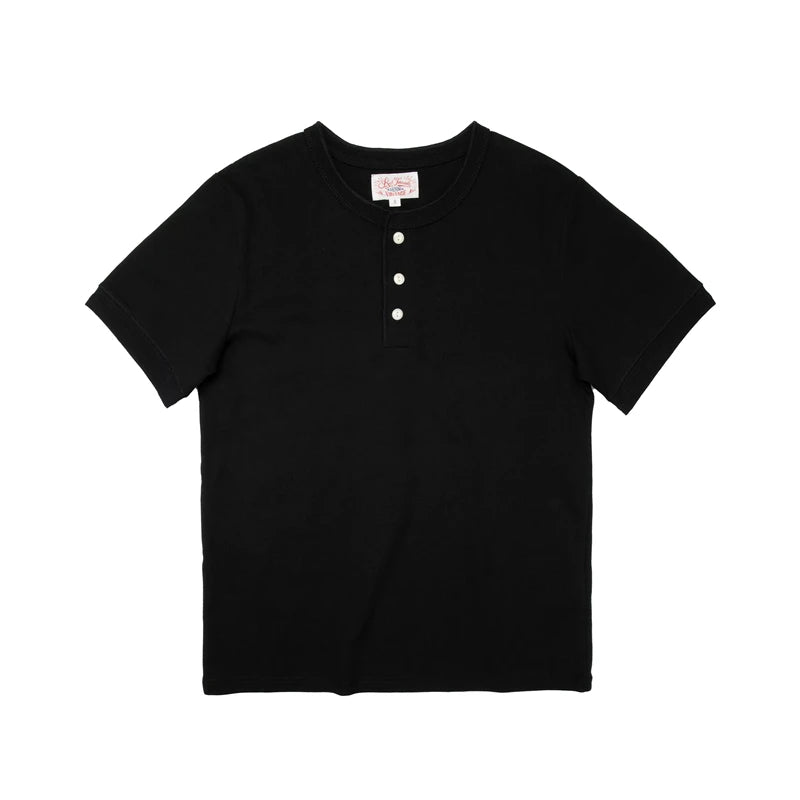 Camiseta Henley Manga Curta Red Tornado Algodão Pesado Masculina Dia a Dia Amekaji