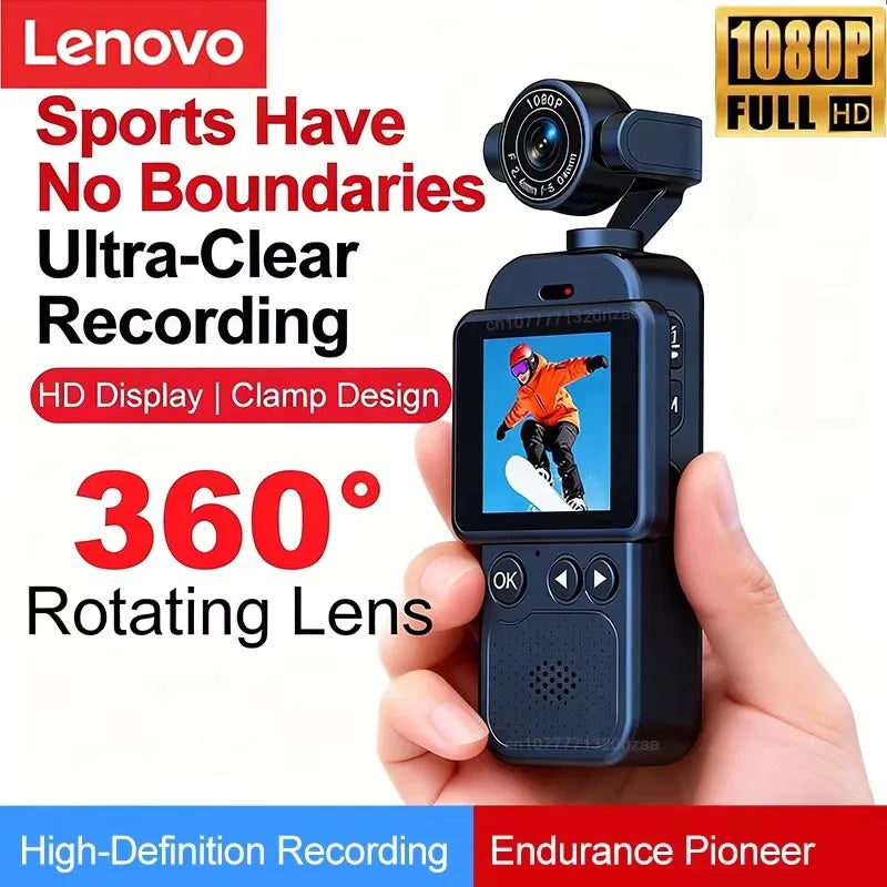 Lenovo 360° Portátil - Suporte Peitoral - Câmera de Ação 1080P