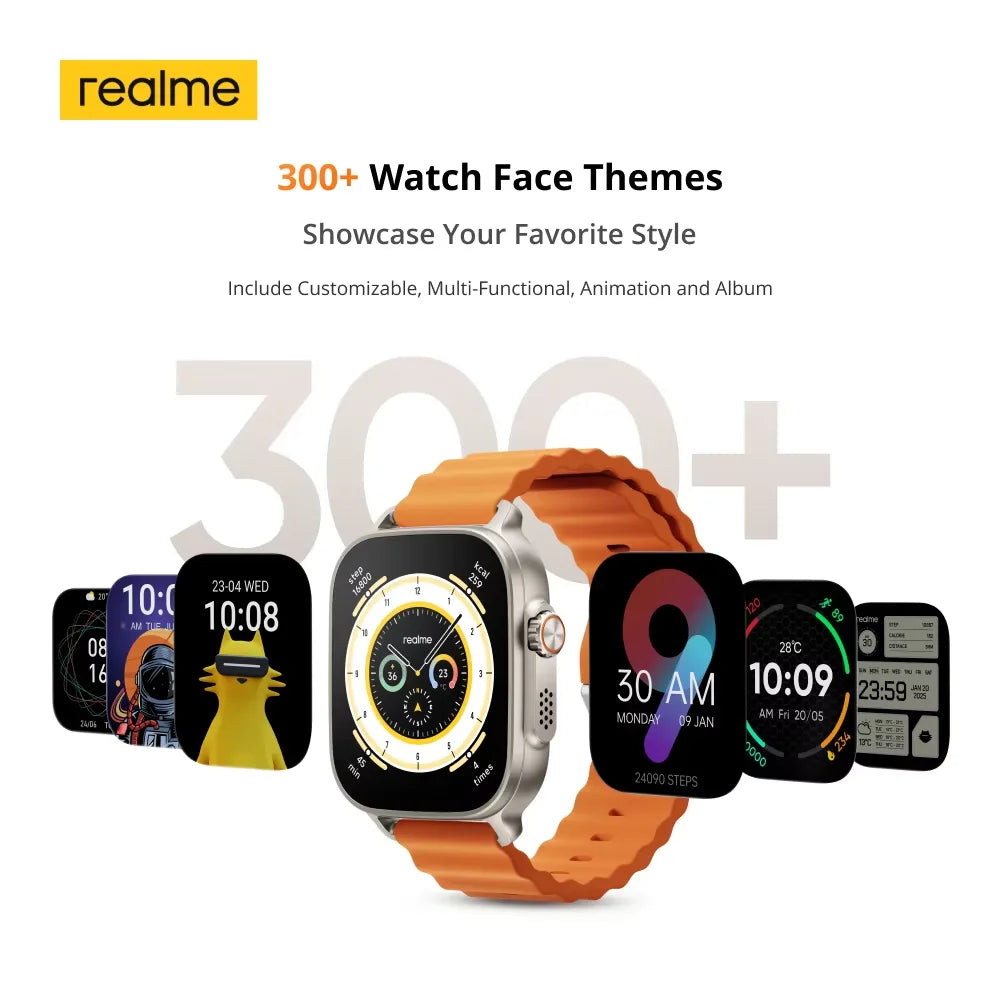 Global Version realme watch 5 1.97" AMOLED 600nits Bateria de 14 dias 460mAh 300+ Temas Suporta GPS GNSS IP68 à prova d'água