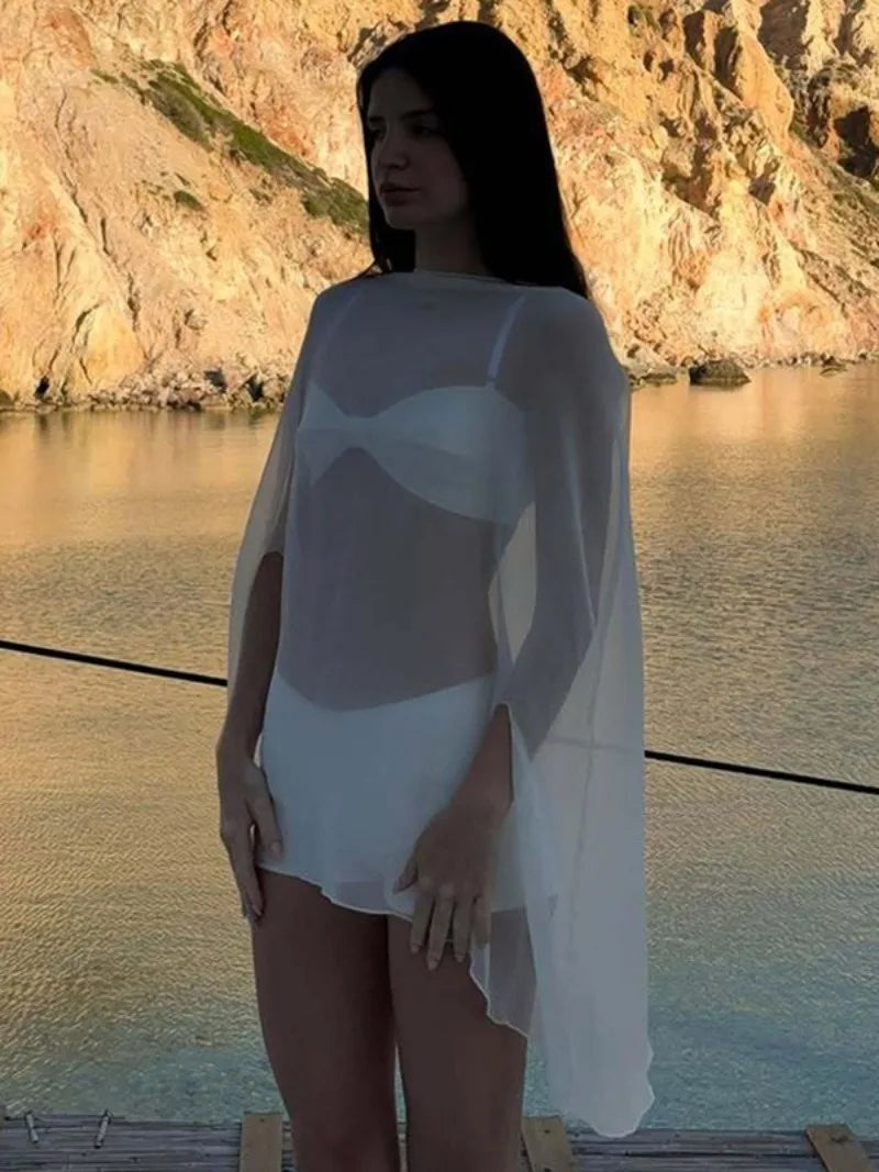 Roupa Feminina Blusas Transparentes de Chiffon Sexy Moda Sólida Camisas Elegantes para Mulheres Balada Noite Tops Branco Preto Streetwear