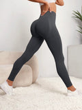 Legging Esportiva Feminina Sem Costura Com Cós Alto De Cintura Que Modela O Quadril Para Fitness Yoga Academia