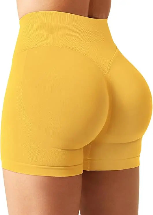 Gym Shorts Women Fitness Sports Biker Shorts 4.5" Low Waist Band Yoga Shorts Workout Tights Scrunch Butt Seamless Leggings Woman