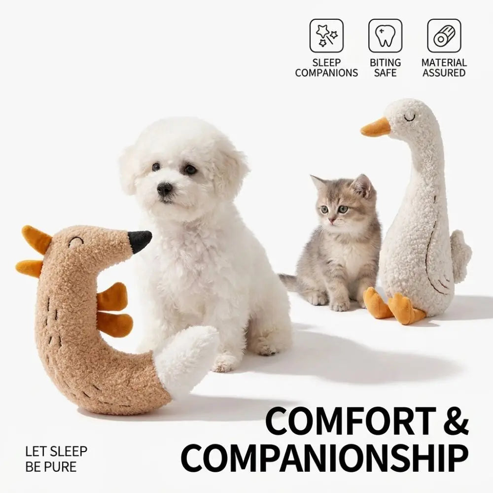 Brinquedo para Gato e Cachorro em Forma de Ganso, com Som, Engraçado, para Pets, para Aliviar o Tédio, Mordedor Interativo para Gatos, Desenho Animado