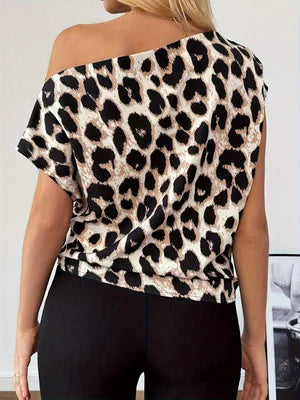 Camisa de Leopardo Moderna de Verão Top Versátil para Todas as Ocasiões Roupa Casual Elegante e de Negócios