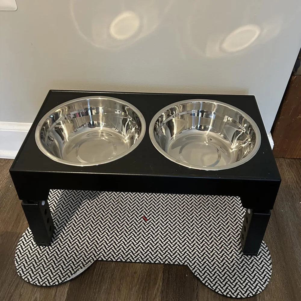 Tigelas Elevadas para Cães com Suporte Ajustável e Tigelas Duplas de Aço Inoxidável para Comida e Água para Cães Pequenos, Médios e Grandes