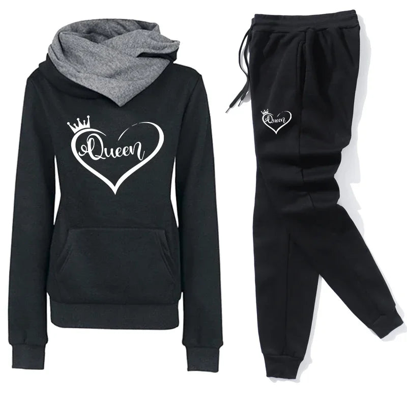 Women's Tracksuit Autumn Winter Quality Hoodies Casual Print Single Sport Pants Comfort Outdoors Daily Jogging Gym Woman Fashion