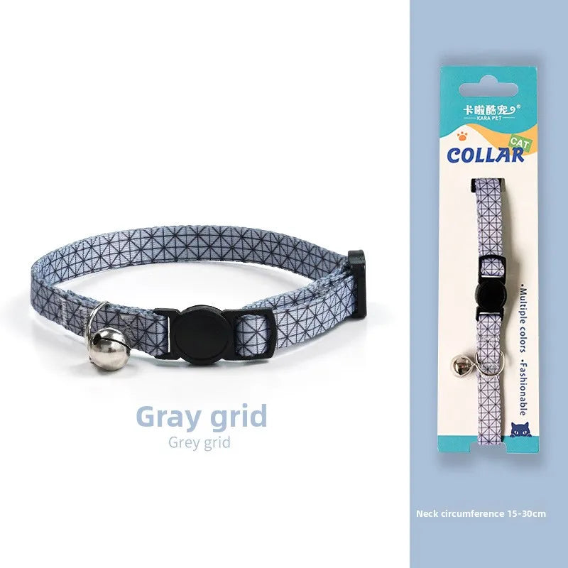 Cat collar Kitten woven necklace Collar bell Anti-choking Comfort Safety buckle Pet decoration