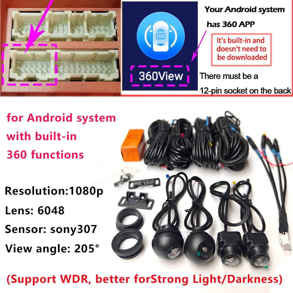 360 camera for - car Front - and rear left