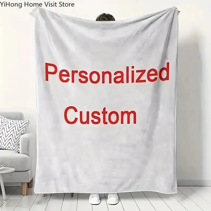 Personalized Photo Blanket Customized Print on Demand Dropshipping Warm Throw Blankets for Boyfriend Girl Friends and Family