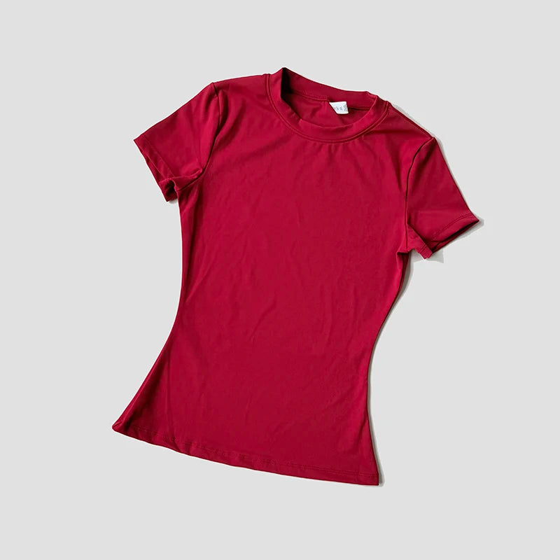 Blusas Yoga Femininas Sem Costura Esportivas Camisetas Fitness Manga Curta Yoga Camisa Top para Academia Corrida Treino Ativo