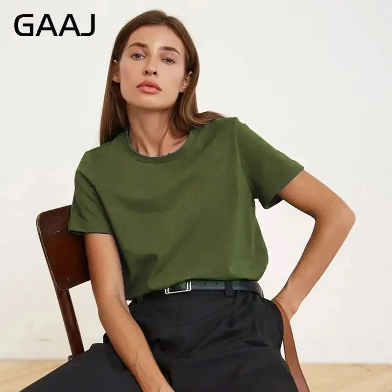 Camiseta Feminina 3XG 4XG 100 Algodão Oversized Casual Lisa Manga Curta Verão Top Básico de Rua Roupa de Qualidade - Rosa 4XG
