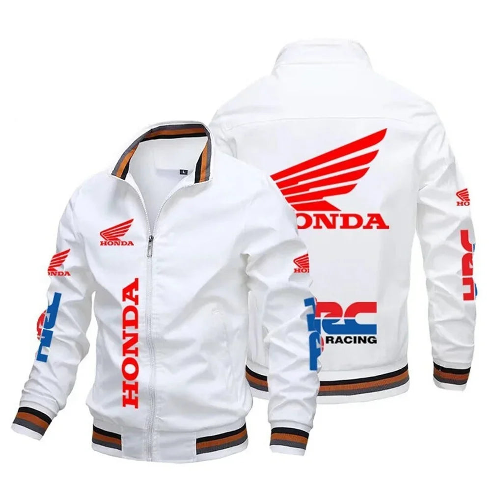 Honda Moto 2025 Nova Jaqueta de Motocicleta Padrão Jaqueta Bomber Baseball Moto Top Masculino