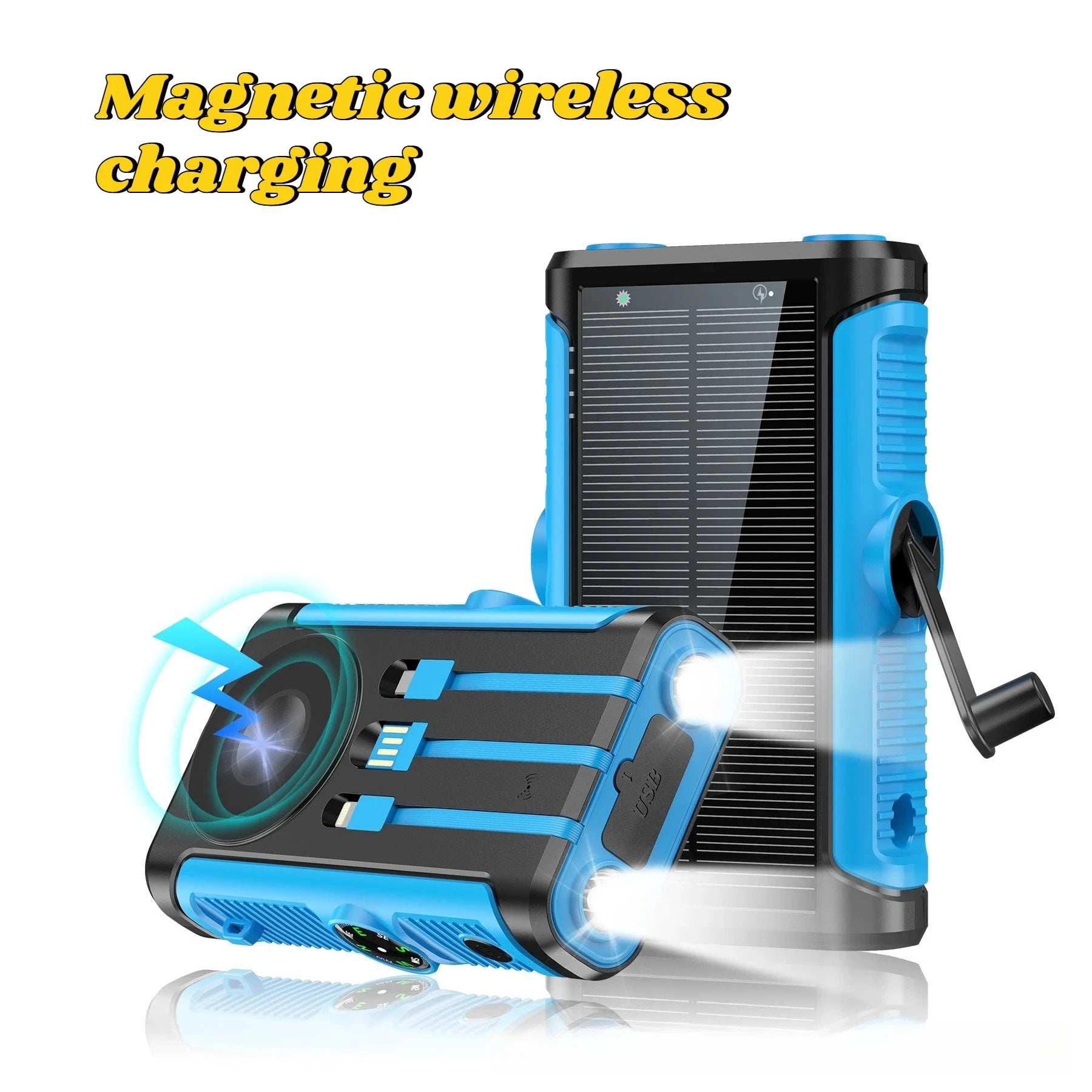 Solar Power Bank 20000mAh 22.5W Magnetic Wireless Cable Camping