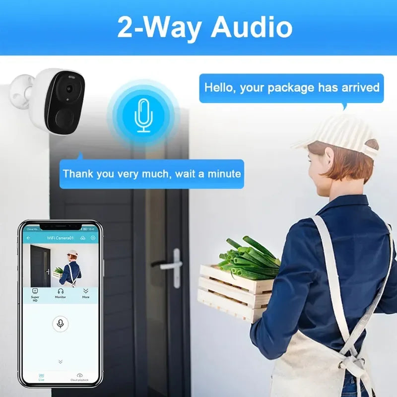 Security Cameras Wireless - Outdoor, 2K - 3MP Battery Powered