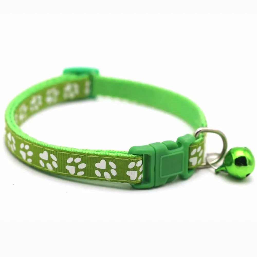 Small Lovely With Bell Easy Wear Cat Paw Print Pet Collar Pet Supplies Cat Necklace Grooming Accessories