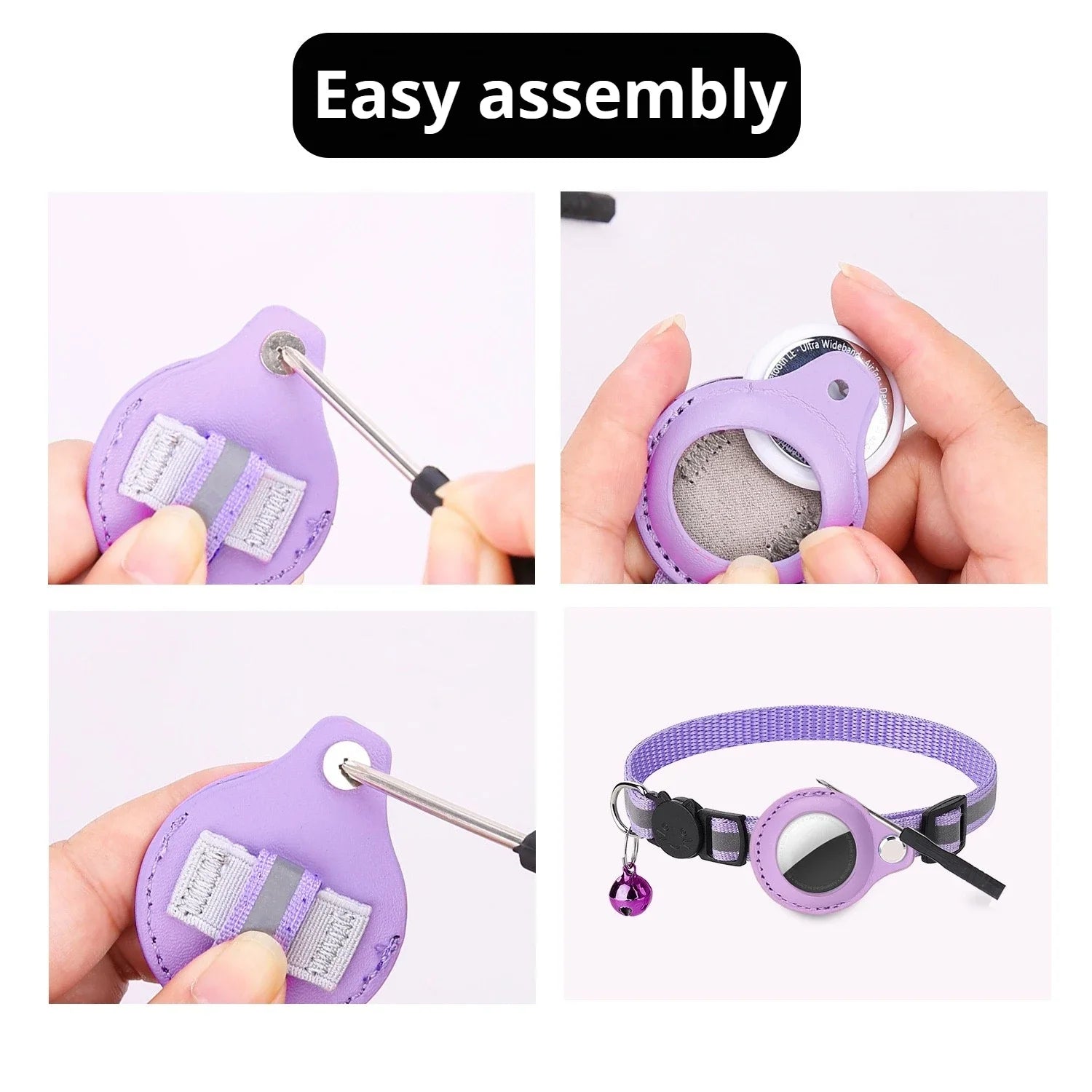 Cat AirTag Holder Collar Breakaway Reflective Strips Adjustable...