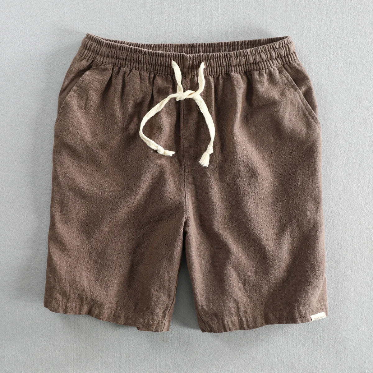 Shorts Masculino Verão Algodão Linho Japão Cor Lisa Praia Férias Casa Masculina Simples Casual Slim Fit Harajuku Macio Fino