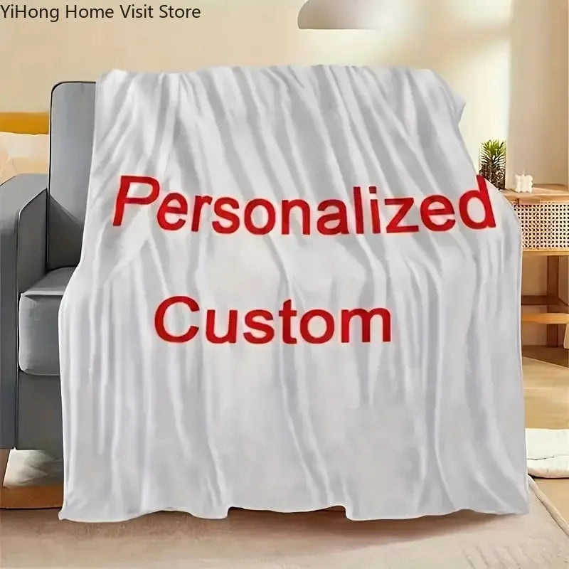 Personalized Photo Blanket Customized Print on Demand Dropshipping Warm Throw Blankets for Boyfriend Girl Friends and Family
