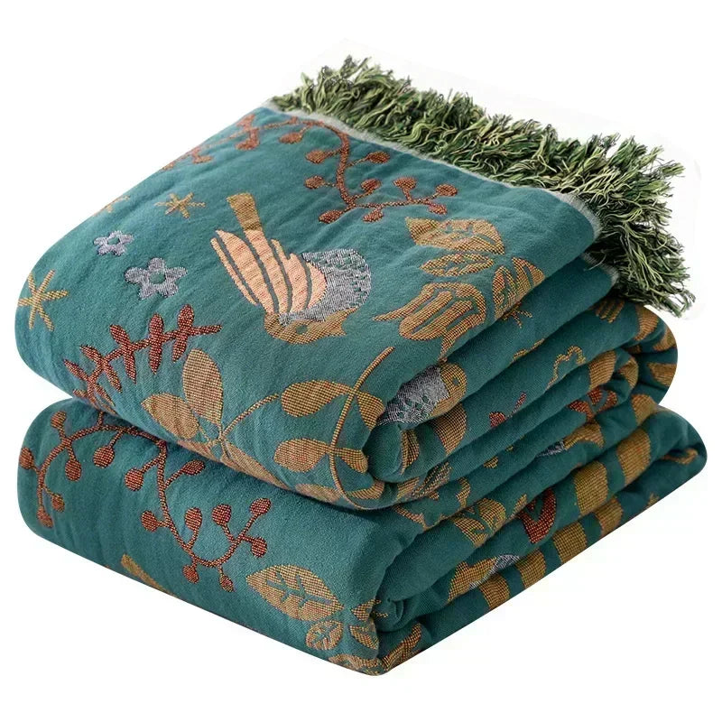 Japanese Throw Blanket Cotton Double Sided Sofa Cover Sofa Cushion Leisure Blanket Bedspread Four Seasons Cooling Quilt Sheet
