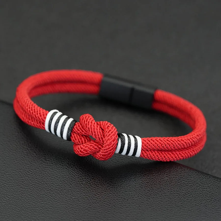 Stylish Rope Bracelet Men 4 Colors Available Grade A 4mm String Charm Braslet Detachable Magnetic Buckle Casual Accessories Male