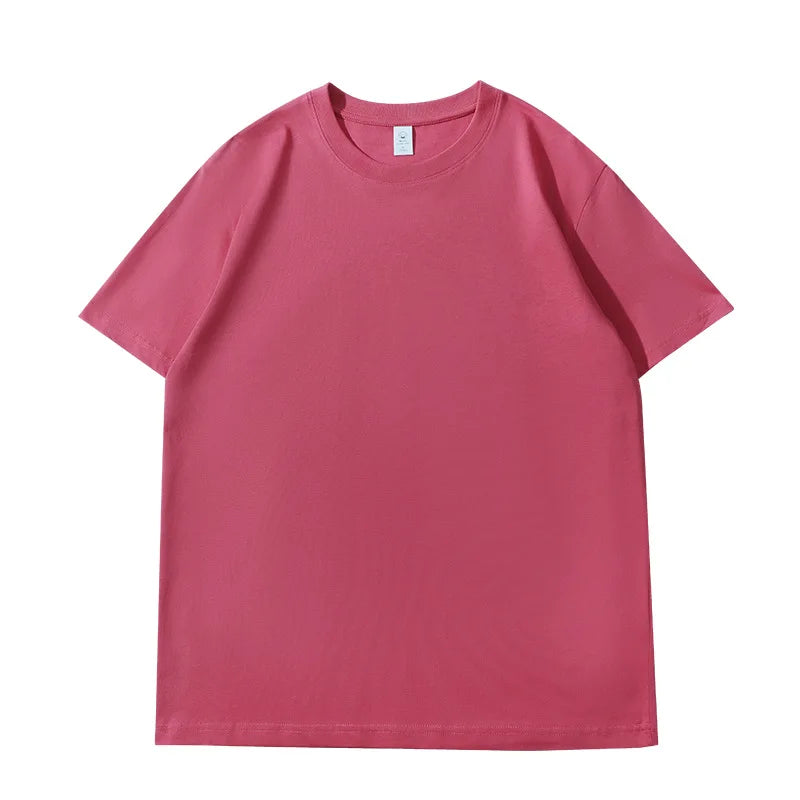 Camiseta de verão feminina algodão 2026 cor sólida solta camiseta casual coreana tops malha regata manga curta gola redonda feminina blusas