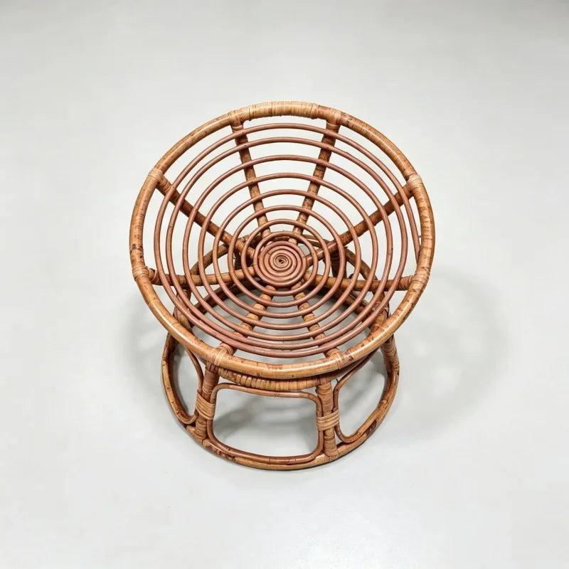 Handmade rattan cat bed without soft padding Suitable for small pets such as cats and dogs Multi functional photography props