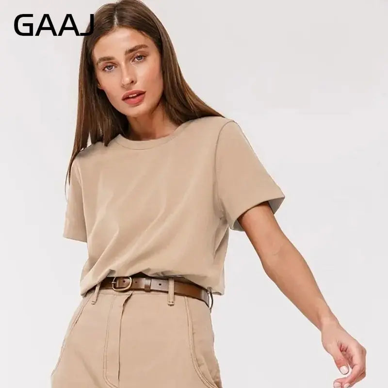 Camiseta Feminina 3XG 4XG 100 Algodão Oversized Casual Lisa Manga Curta Verão Top Básico de Rua Roupa de Qualidade - Rosa 4XG