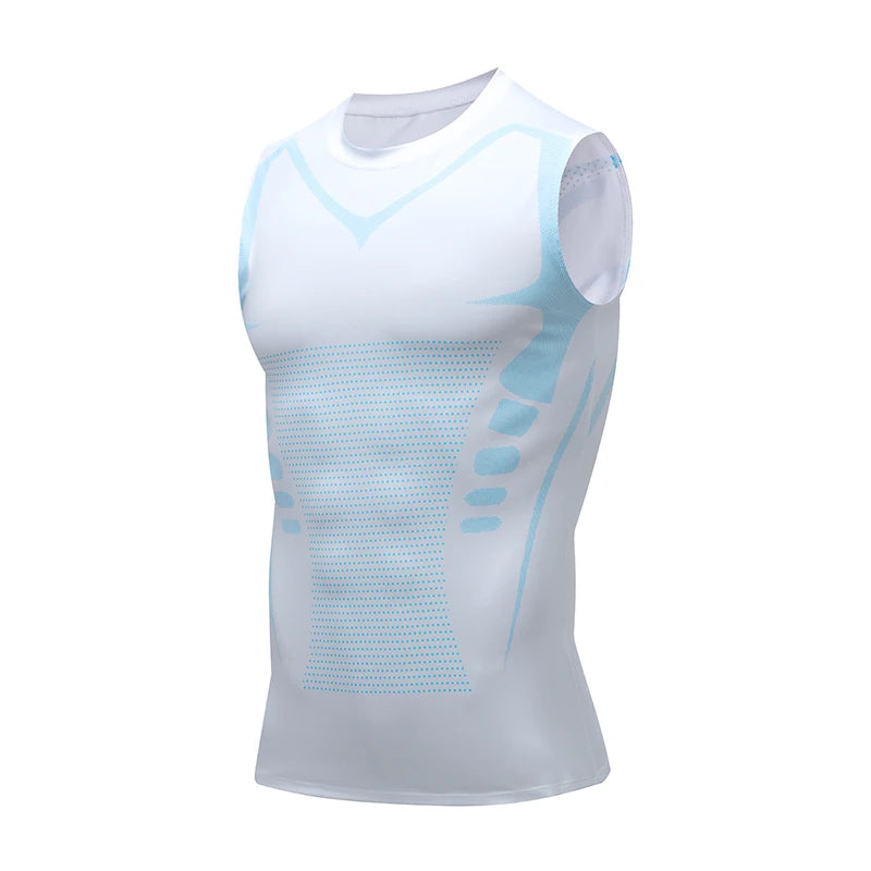 Camiseta Regata Masculina de Compressão Roupa de Ginástica Sem Mangas Dry Fit Estampada Esportiva Masculina Fitness Musculação Regata de Treino Musculosa