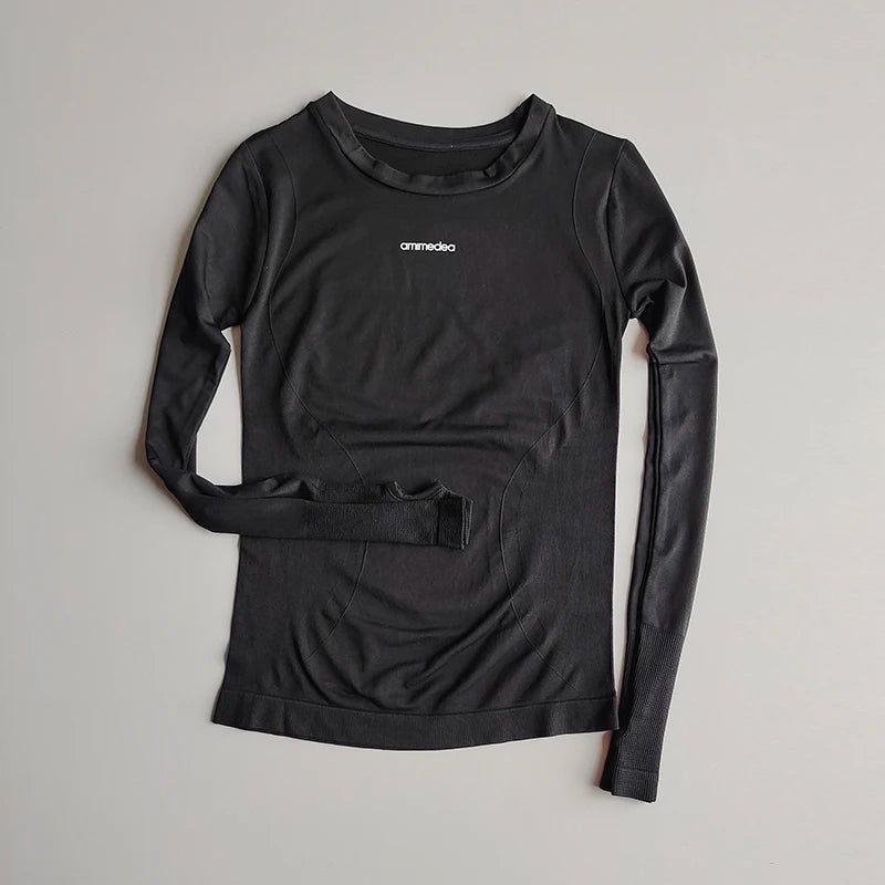 Top Fitness Sem Costura Manga Longa — Suporte e Estilo no Treino