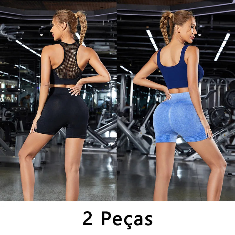 2 unidades, Shorts Esportivo Feminino, Shorts De Academia, Calça De Yoga Feminina Com Controle De Barriga E Bumbum