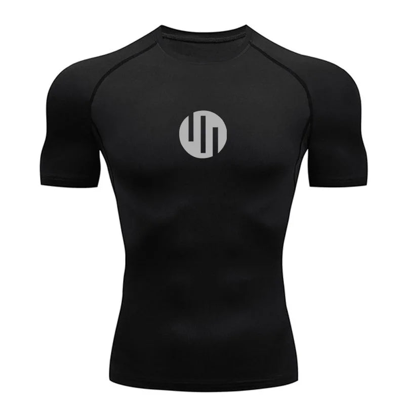 Camisa de Compressão Manga Longa Masculina para Corrida Treino Academia Esportes Roupa Íntima de Secagem Rápida Antissuor Protetor Solar Segunda Pele Masculina