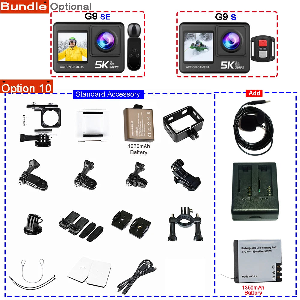 Action Camera 5K - 4K60FPS 50MP - 2.0 Touch EIS