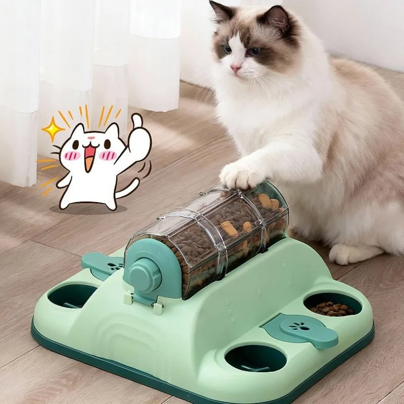 Multi Cat Puzzle Feeder Interactive Slow Food Dispenser Treat Leakage Toy for Dogs Cats Mental Stimulation Boredom Relief