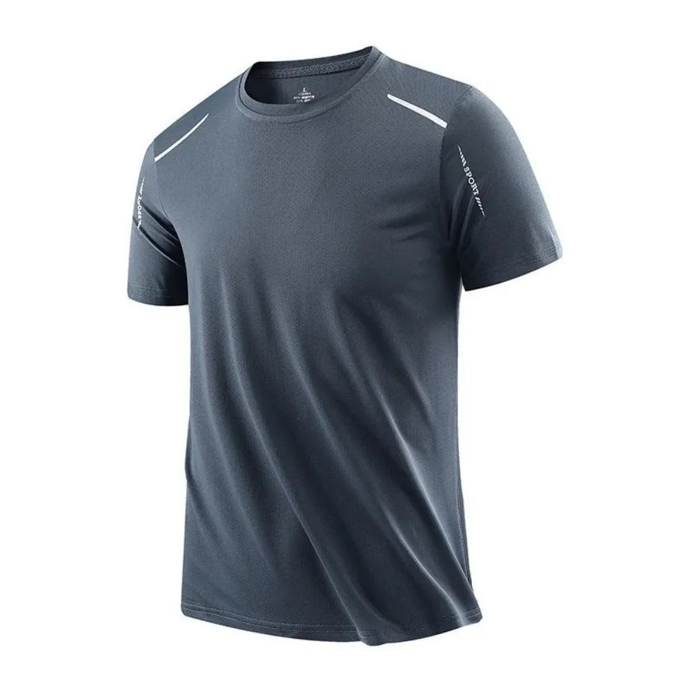 Men's Running Quick Drying T-shirt Breathable Hiking T-shirt Soft and Elastic Outdoor Summer Sports Top New Style