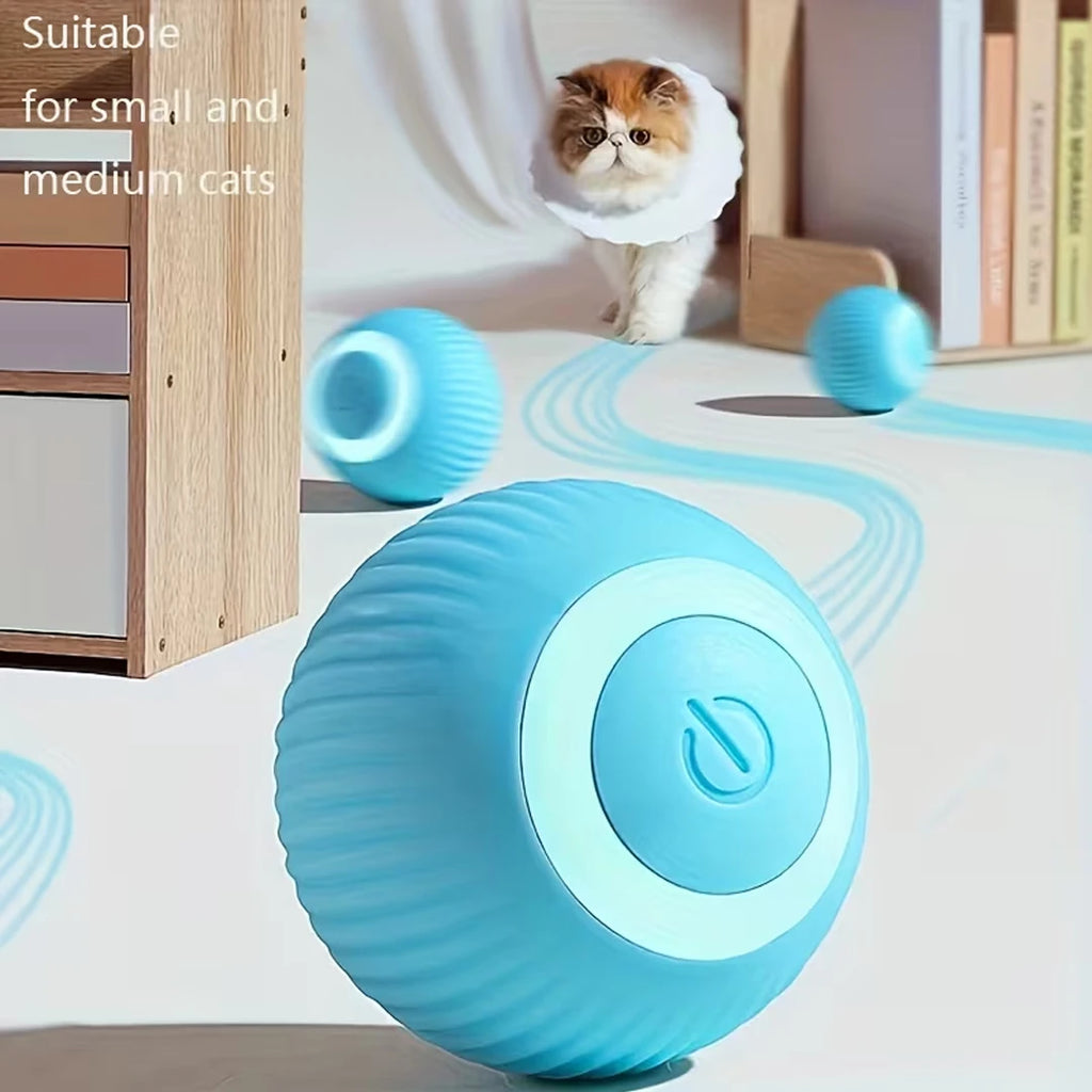 Brinquedo para Gatos Bola Rolante Automática Recarregável via USB Interativo Ativado por Movimento que Brilha no Escuro Brinquedo de Silicone para Animais de Estima Seguro para Todos
