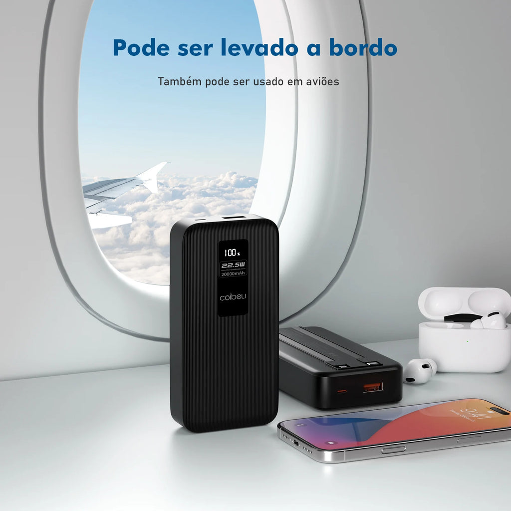 Carregador Portátil 20000mAh Power Bank Portátil USB