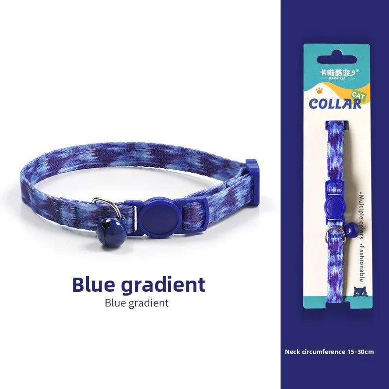 Cat collar Kitten woven necklace Collar bell Anti-choking Comfort Safety buckle Pet decoration