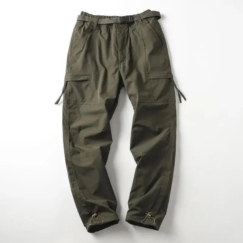 Calças Masculinas de Caminhada ao Ar Livre em Fleece Engrossado Corta-Vento Impermeável Soft Shell Reta Calças de Trabalho Resistentes ao Frio e Quentes