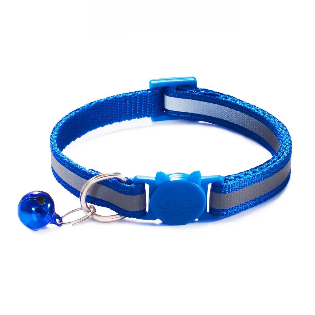 Options Cute Adjustable Size Reflective with Bells Nylon Buckles Pet Accessories Cat Neck Strap Cat Collar Kitten Decor