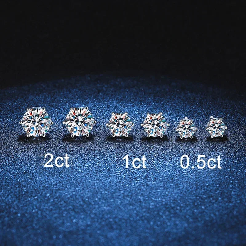 Moissanite Earrings in 925 Sterling Silver