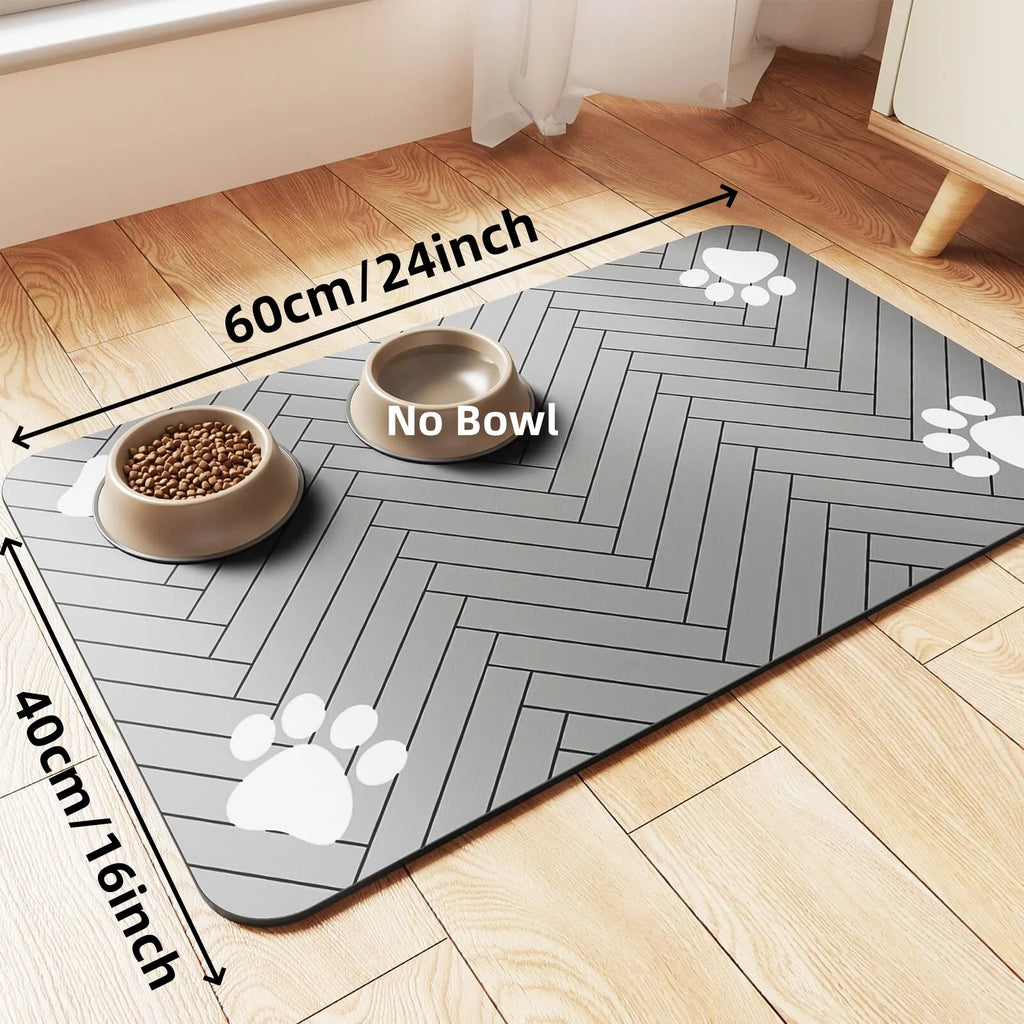 Tapete de Alimentação para Pets - Jogo Americano Absorvente para Comida e Água de Pets com Base de Borracha Impermeável de Secagem Rápida para Cães e Gatos