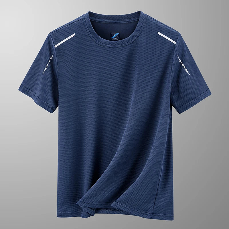 Camisetas Masculinas de Verão 2026 de Secagem Rápida YJKVUR com Gola Redonda e Absorção de Umidade, Malha, Esportivas, para Corrida, Academia, Treino, Mangas Curtas
