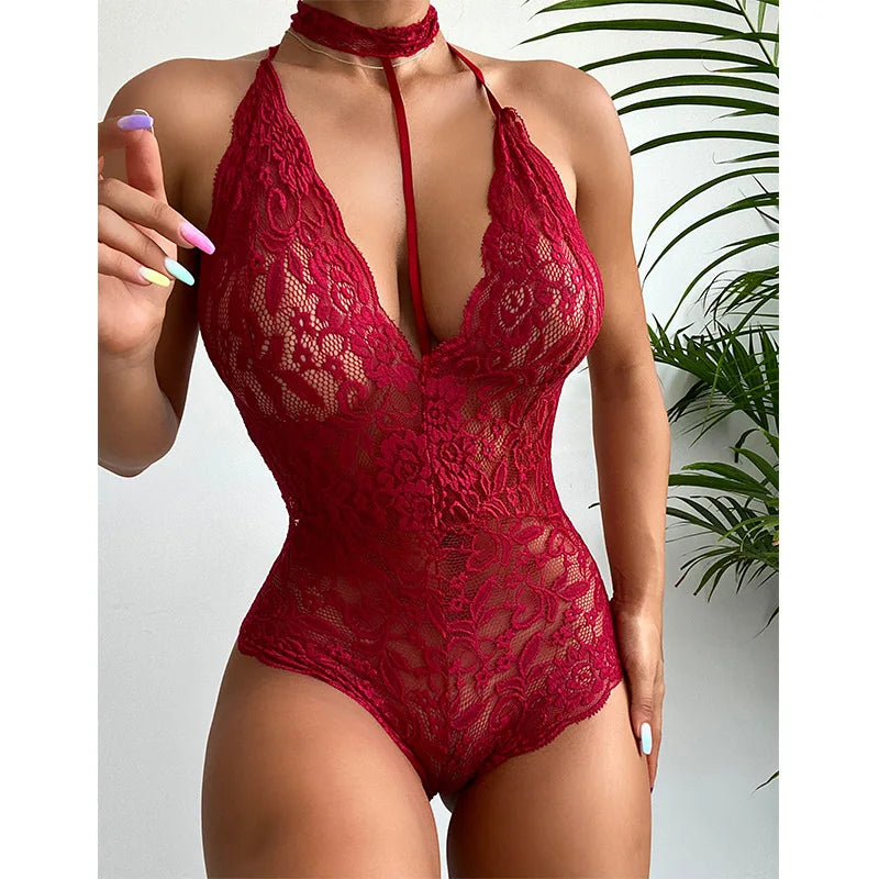 Lingerie Sexy para Mulher Lingerie Erótica Oca Babydoll Fantasia Feminina Vestido de Renda Mujer Sexy Exótico