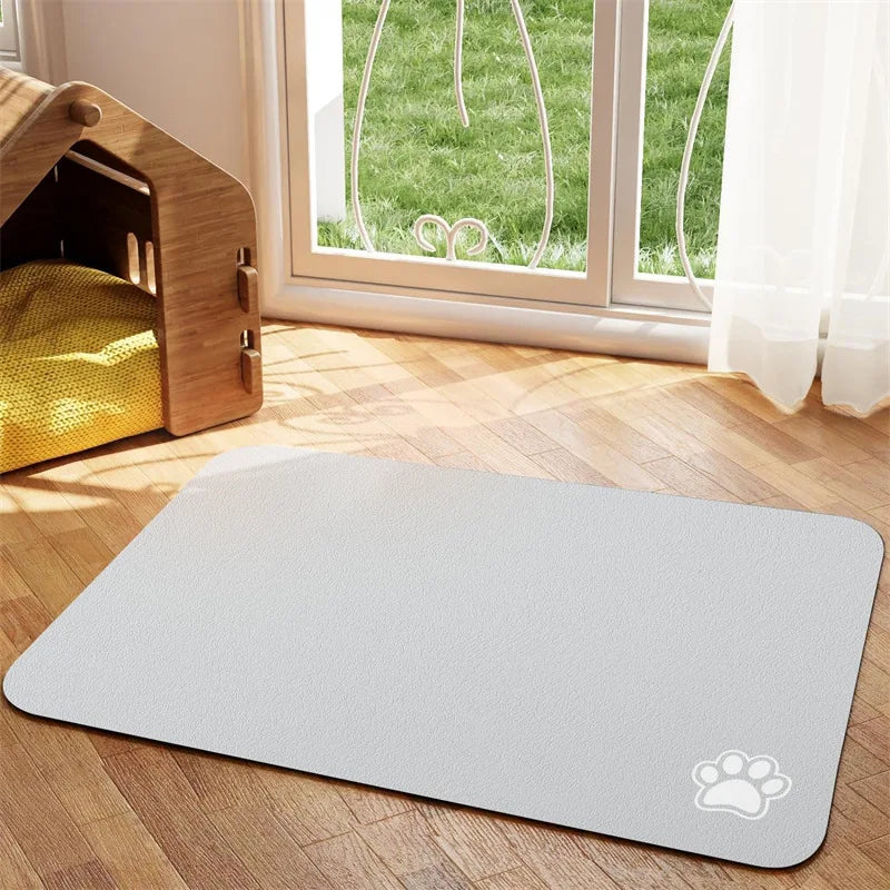 Tapete de Alimentação para Pets Absorvente para Cães e Gatos para Comida e Água Fácil de Limpar Jogo Americano para Pets Tapete para Cães de Secagem Rápida para Bebedores Bagunceiros