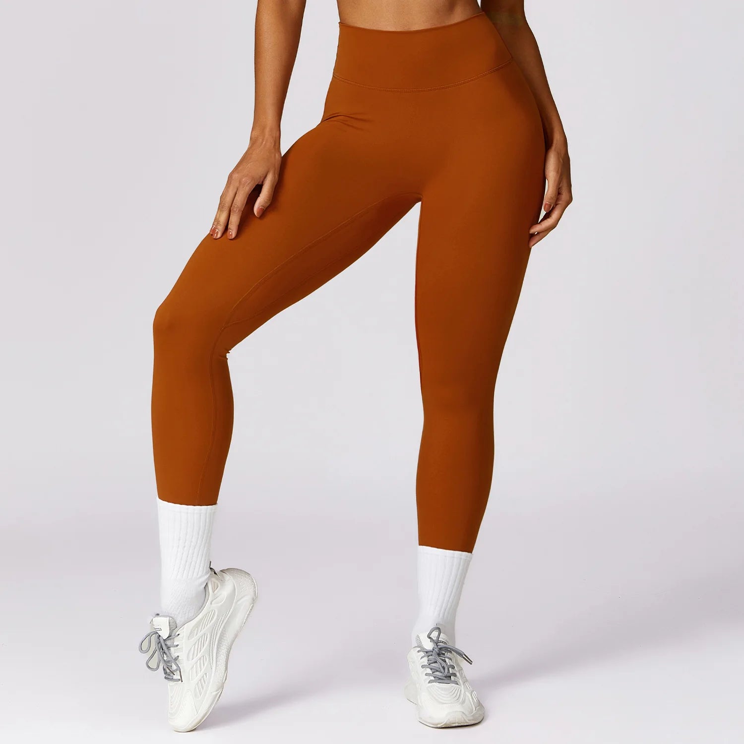 Calça Legging Fitness Feminina Cintura Alta de Treino Calças de Corrida Tights Scrunch Push Up Esportivas Respiráveis Roupa de Yoga