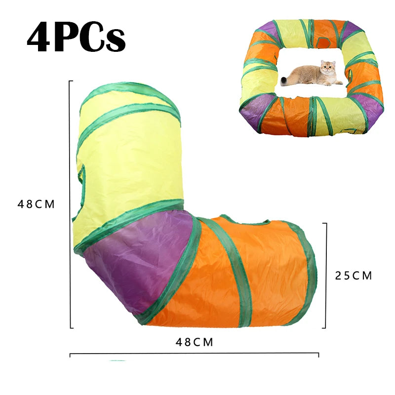 Túnel Dobrável para Gatos Brinquedo Interativo para Gatos e Filhotes Treinamento Divertido para Gatinhos Entediados Brinquedo de Túnel para Cães, Gatos e Coelhos